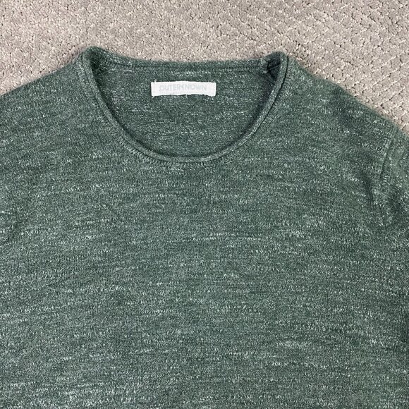 Outerknown Sweater Sweatshirt Large Fits like Small Green Heather Crew Roll Neck - Picture 2 of 12